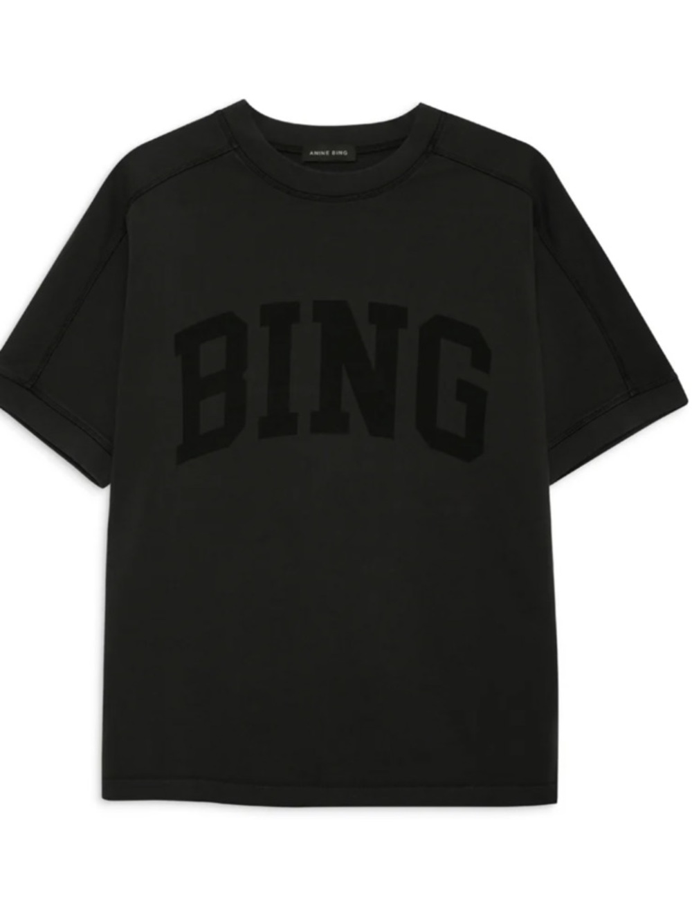 Anine Bing Black Short-Sleeve Logo Tee - Picture 1 of 3